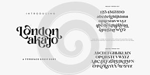 Abstract Fashion font alphabet. Minimal modern urban fonts for logo, brand etc. Typography typeface uppercase lowercase and number photo