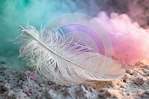 Abstract feather rainbow patchwork background