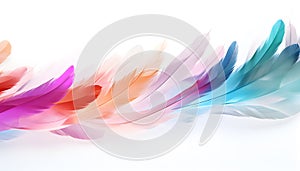 Abstract feather rainbow patchwork background. Generated AI illustration