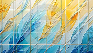 Abstract Feather Tile Art