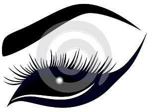 Abstract female eye with long lashes