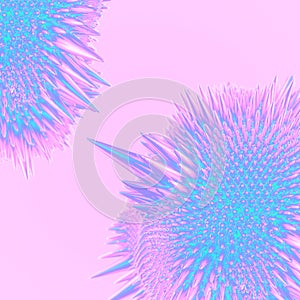 Abstract ferromagnetic fluids. Neon colored background. 3d rendering digital illustration photo
