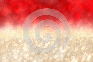 Abstract festive blurred red golden background texture with bokeh circles and glowing stars and lights for Valentine or wedding