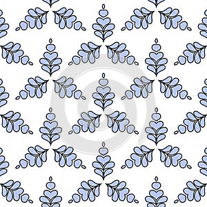 Abstract festive Christmas snowflake pattern on blue background