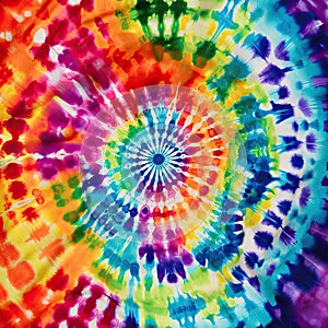 Abstract festive colorful background, Bright round Tie Dye pattern illustration.