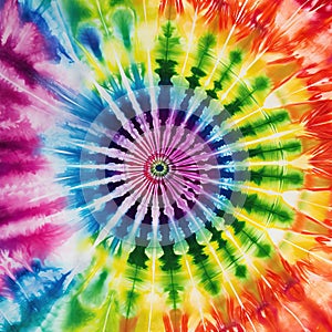 Abstract festive colorful background, Bright round Tie Dye pattern illustration.