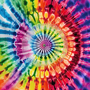 Abstract festive colorful background, Bright round Tie Dye pattern illustration.