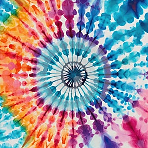 Abstract festive colorful background, Bright round Tie Dye pattern illustration. Generative AI