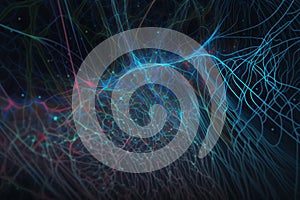 Abstract fibers neural networks background Generative AI