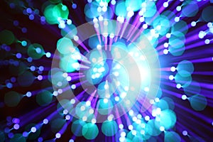 Abstract fibre optic light patterns