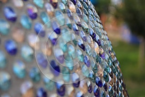 Abstract field of blue balls with reflecions