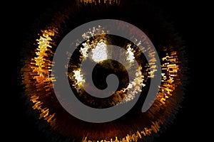 Abstract fiery circle on a black background photo