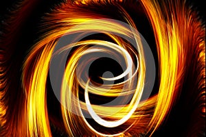 Abstract fiery circle on a black background photo