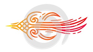 Abstract Fiery Speed Flow Lines Dynamic Vector, vector design Generative AI