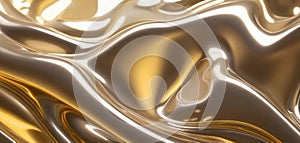 Abstract figure chrome soft waves with beige highlights