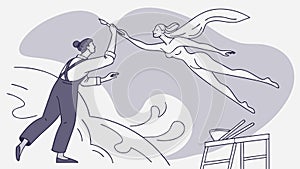 Abstract Figures Swirling in Fluid Dynamic Motion Art, vector design Generative AI