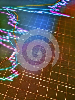 Abstract finance background. The idea of investing money to grow. Abstract graphs and statistics in a modern city sky. Stock