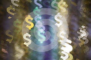 Abstract financial background with symbol of dollars