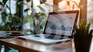 Abstract Financial Data Visualization in Red and Blue