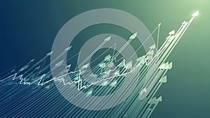 Abstract Financial Data Visualization Representing Market Volatility