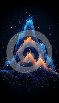 Abstract Financial Data Visualization with Technology Background and Stock Trends Graph Display