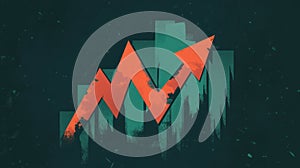 Red Arrow Graph Upward Trend Success Growth Business Data Analysis