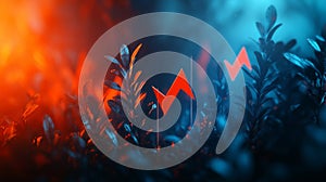 Abstract Financial Growth and Risk Concept