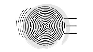 Abstract Fingerprint Line Pattern Icon, vector design Generative AI