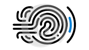 Abstract Fingerprint Scan Icon, Biometric Security Identity, vector design Generative AI