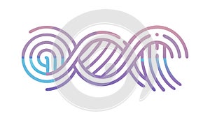 Abstract Fingerprint Wave Pattern, Biometric Security Vector Design, vector design Generative AI