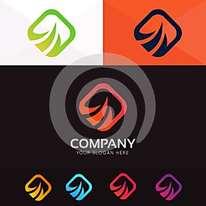 Abstract fire energy logo company sign icon vector design