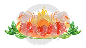 Abstract Fire Flame Decorative Element Energy Symbol Vector, vector design Generative AI
