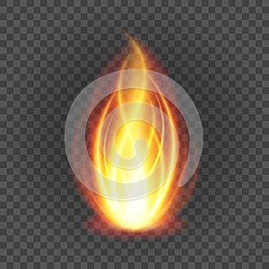Abstract fire flame light on black background vector illustration.