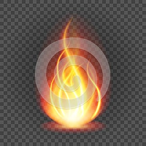 Abstract fire flame light on black background vector illustration.