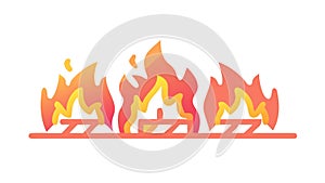 Abstract Fire Flames Icon Vector Illustration, vector design Generative AI