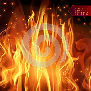 Abstract fire flames vector background. Illustration Hot Fire