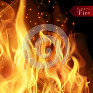 Abstract fire flames vector background. Illustration Hot Fire