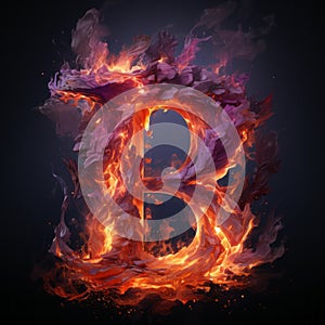 Abstract Fire Letter B: Realism With Fantasy Elements