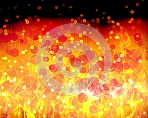 Abstract fire red orange yellow bokeh wallpaper