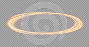 Abstract fire ring on a dark transparent background. vector light effect.