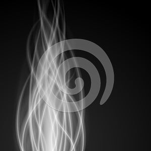 Abstract fire smoke light on black background illustration.