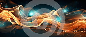 Abstract fire wave background. Futuristic technology style. AI Generative