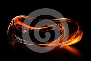 Abstract fire wave on black background. Elegant element for design.