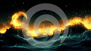 Fiery Ocean Waves