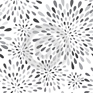 Abstract firework splash dot seamless pattern. Swirl floral petal spot texture