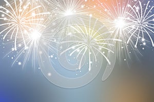 Abstract fireworks on colors background. Celebration wallpaper.