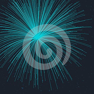 Abstract Fireworks on dark blue background, star explosion. vector illustration.