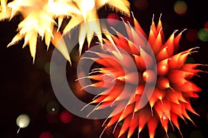 Abstract Fireworks in the Night Sky