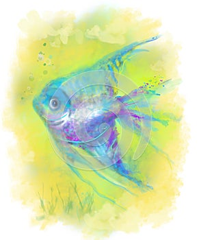 Abstract fish aquarium. Illustration