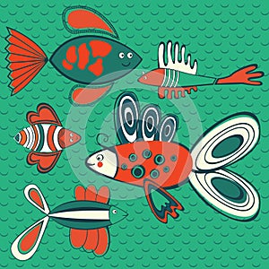 Abstract fish pattern